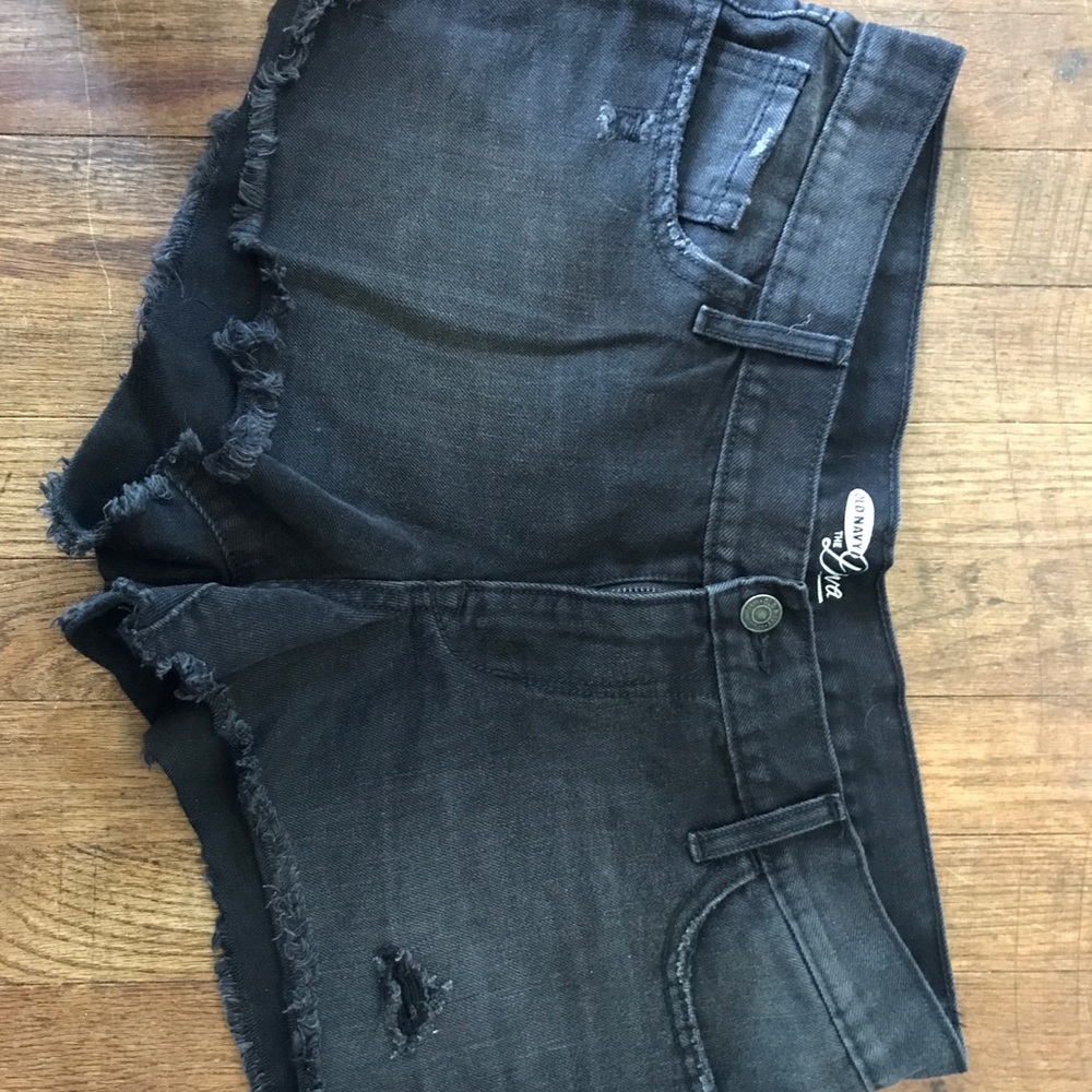 Black jean shorts